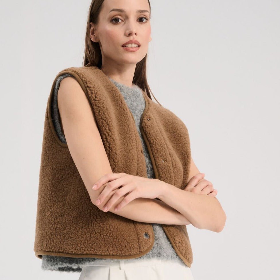 Adult bodywarmer teddy brown - Charly's