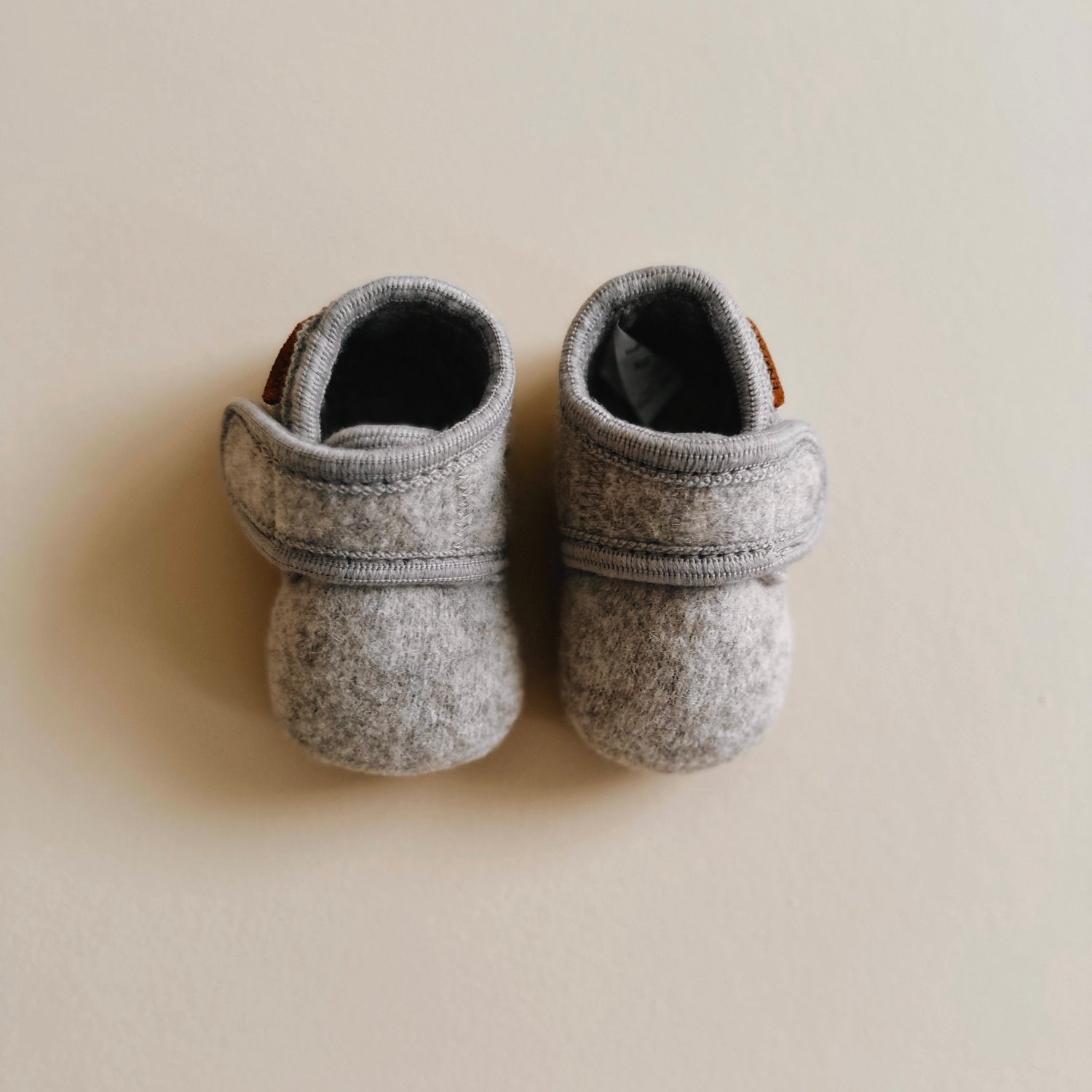 Babyslofjes wool grijs melange - Charly's