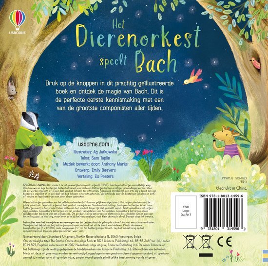 Dierenorkest speelt Bach geluidenboek 0+ - Charly's