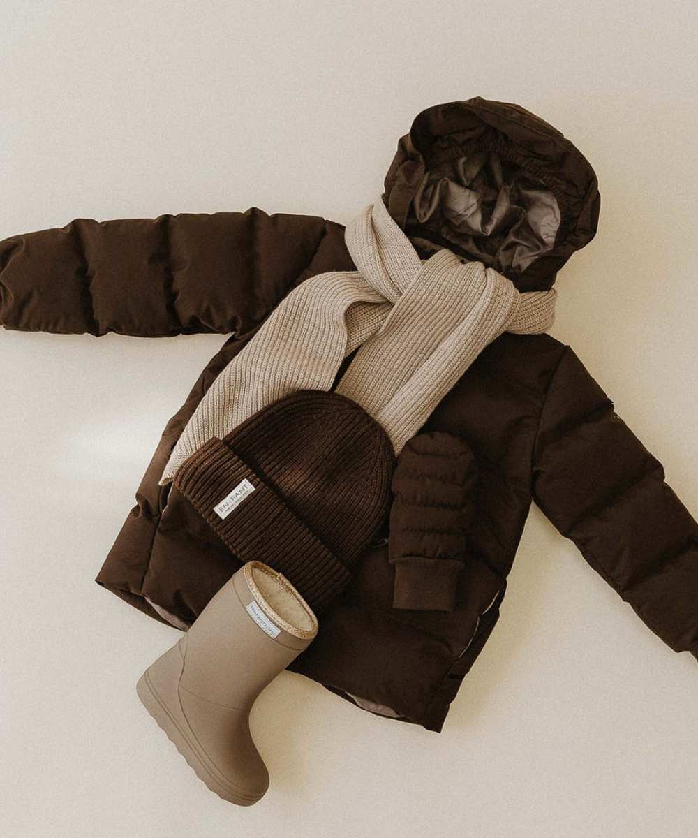 Manteau d'hiver enfant couleur grain de café
