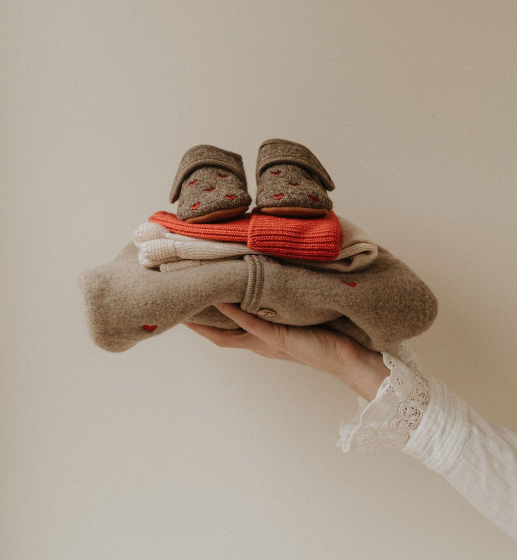 Jasje wolfleece hartjes walnoot limited edition - Charly's