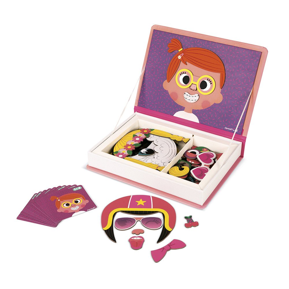 Magneetboek gekke gezichten meisjes 70st - Charly's