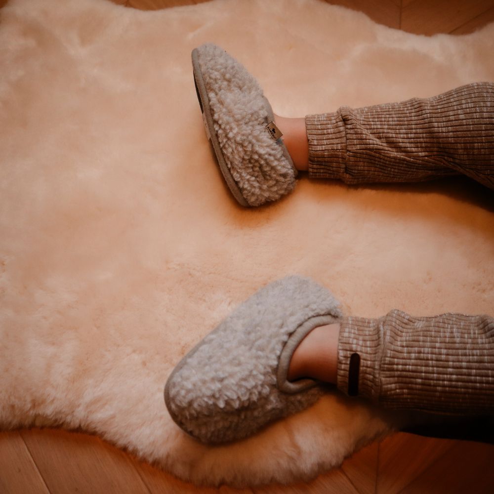 Slof grijs wol - Charly's