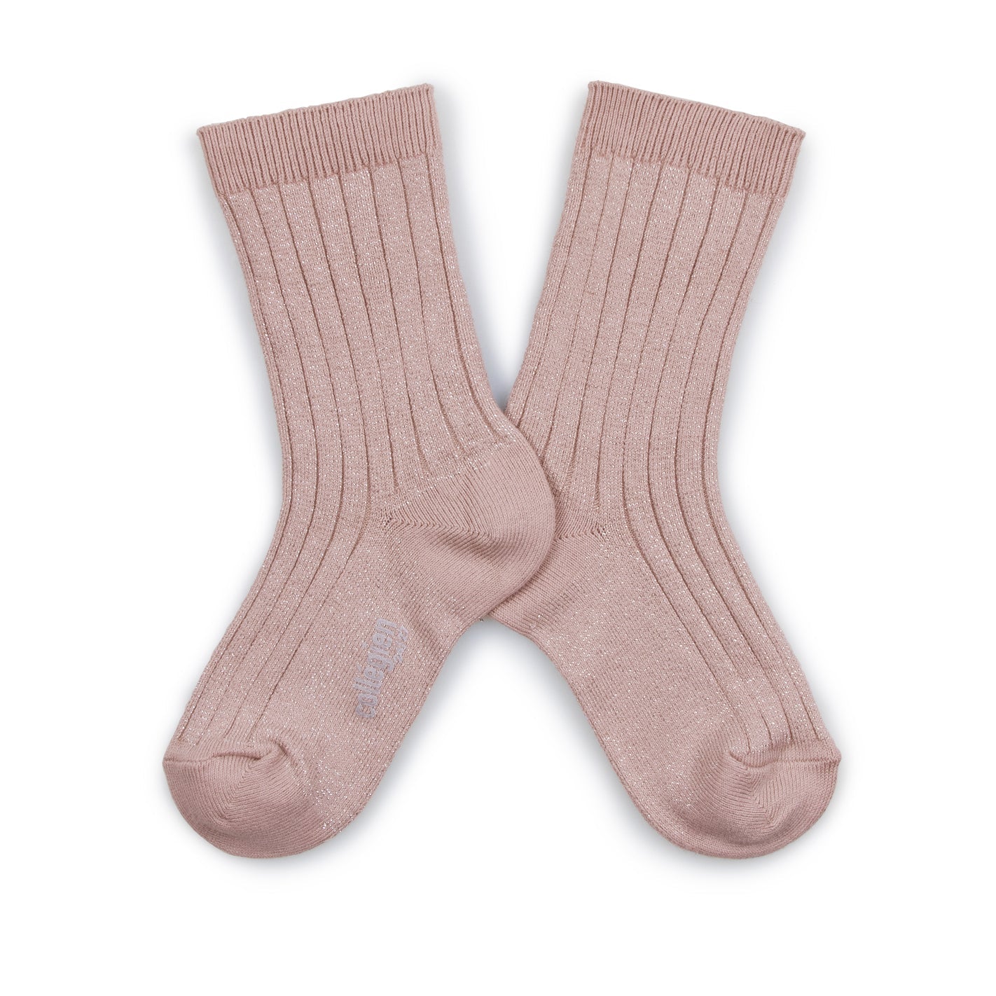 Sokken ribbed rose glitter - Charly's