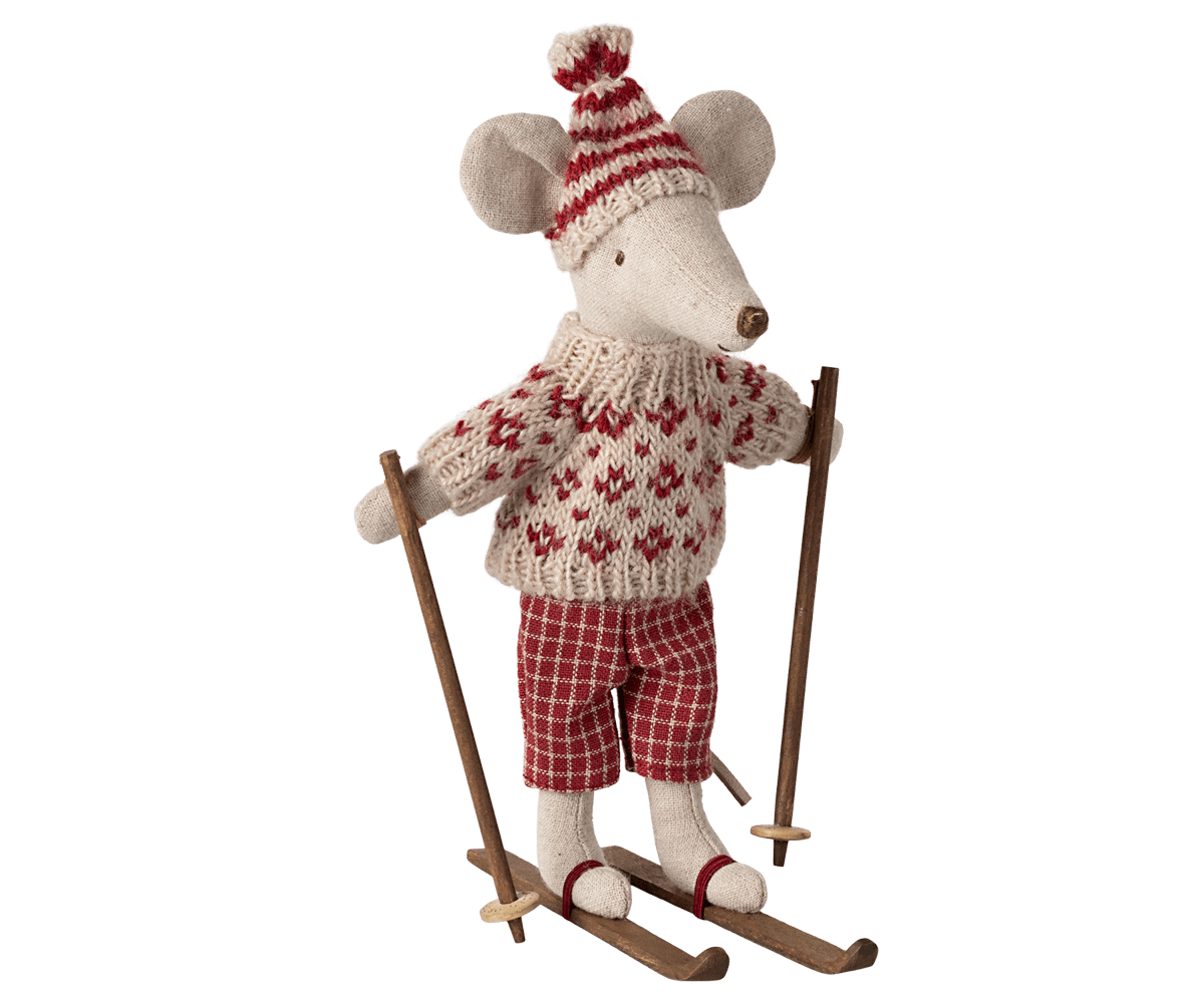 Winter mouse mum, with ski set - Charly's