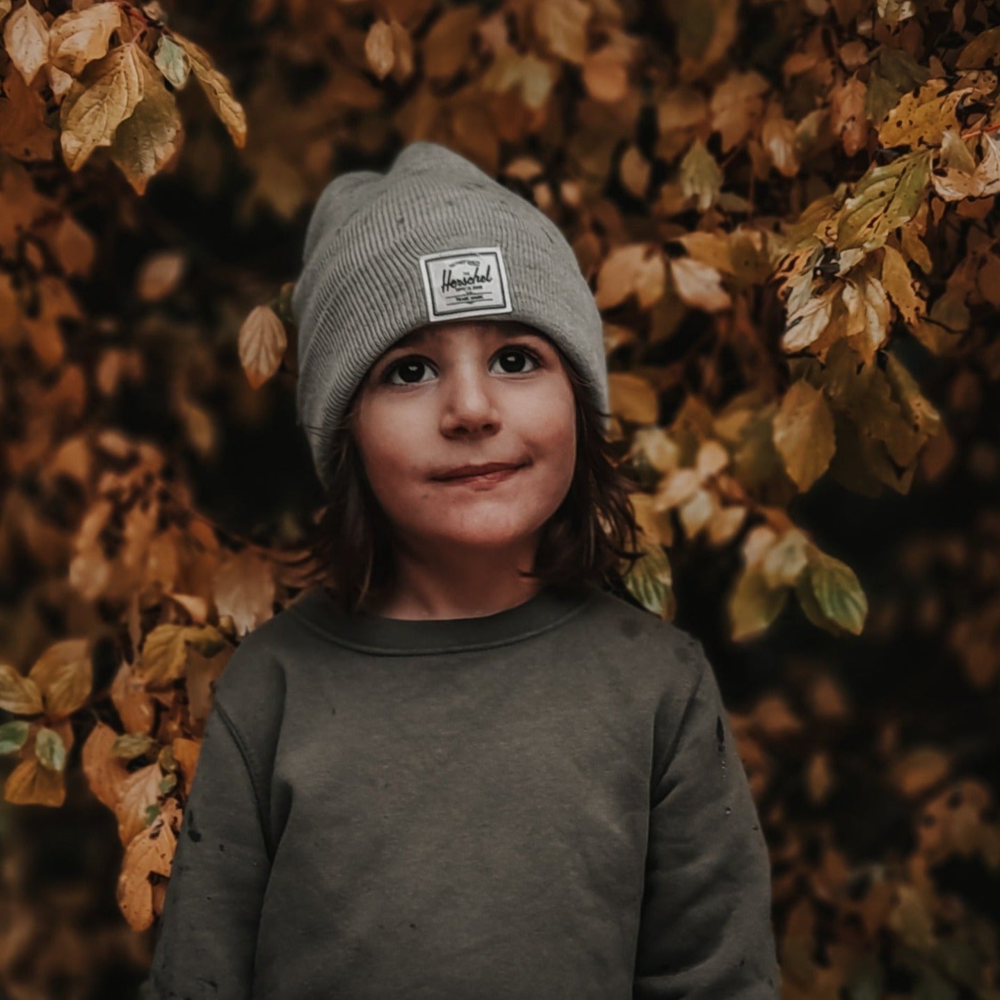 Beanie muts voor baby's en kinderen in de kleur grijs van Herschel.