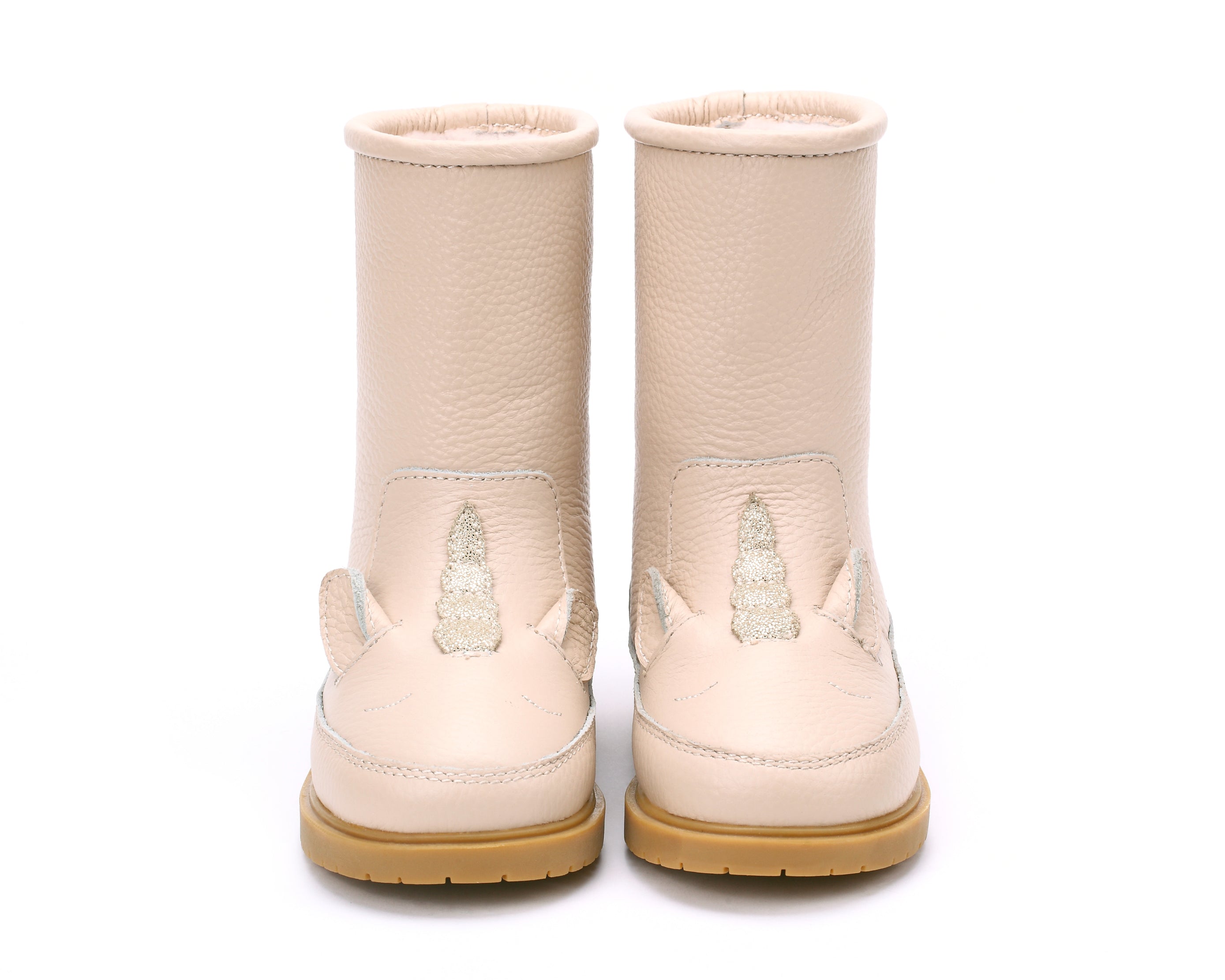 Leren boots voor kinderen met op de punt een unicorn van Donsje