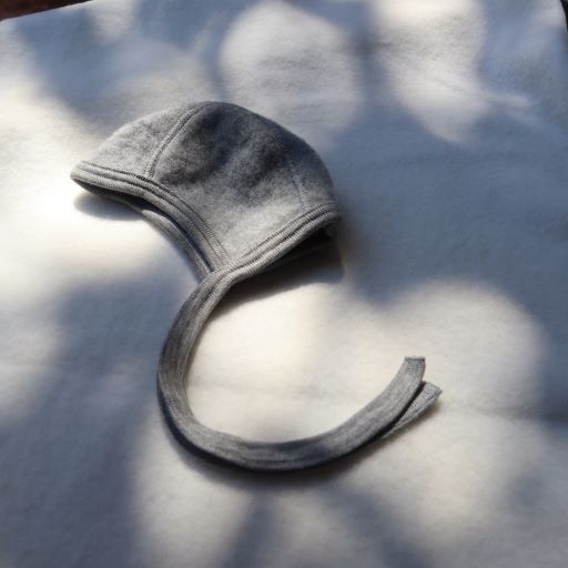 Strikmutsje in het grijs voor baby's gemaakt van wolfleece van Engel Natur.