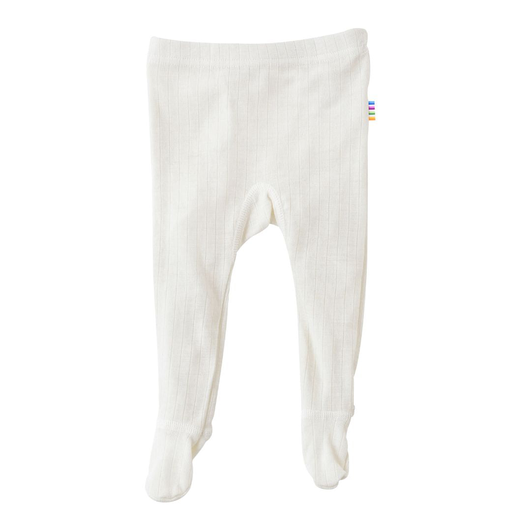 Legging voor baby's met voetjes in de kleur naturel van het merk Joha.